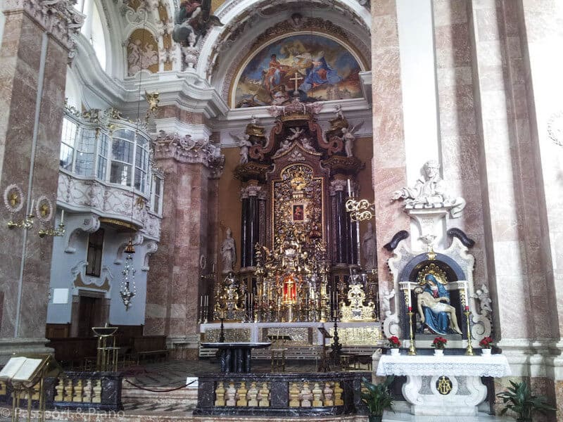 Altar of the Cathedral of St James or Innsbruck Cathedral in Innsbruck, Austria - By Fiona from Passport and Piano