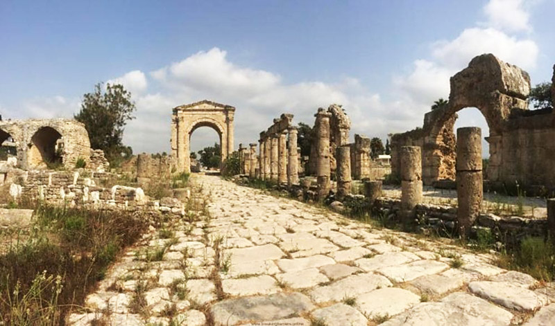 Walking in the footsteps of Ancient Romans in Tyre to the Triumphal Arch with the entrance to the Hippodrome on the right hand side - Pic by Martin from Breaking Barriers