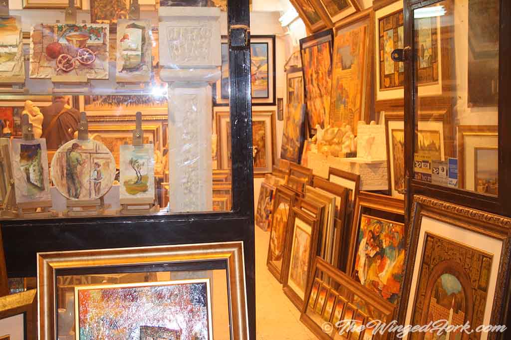 Art shops at old city of Jerusalem.
