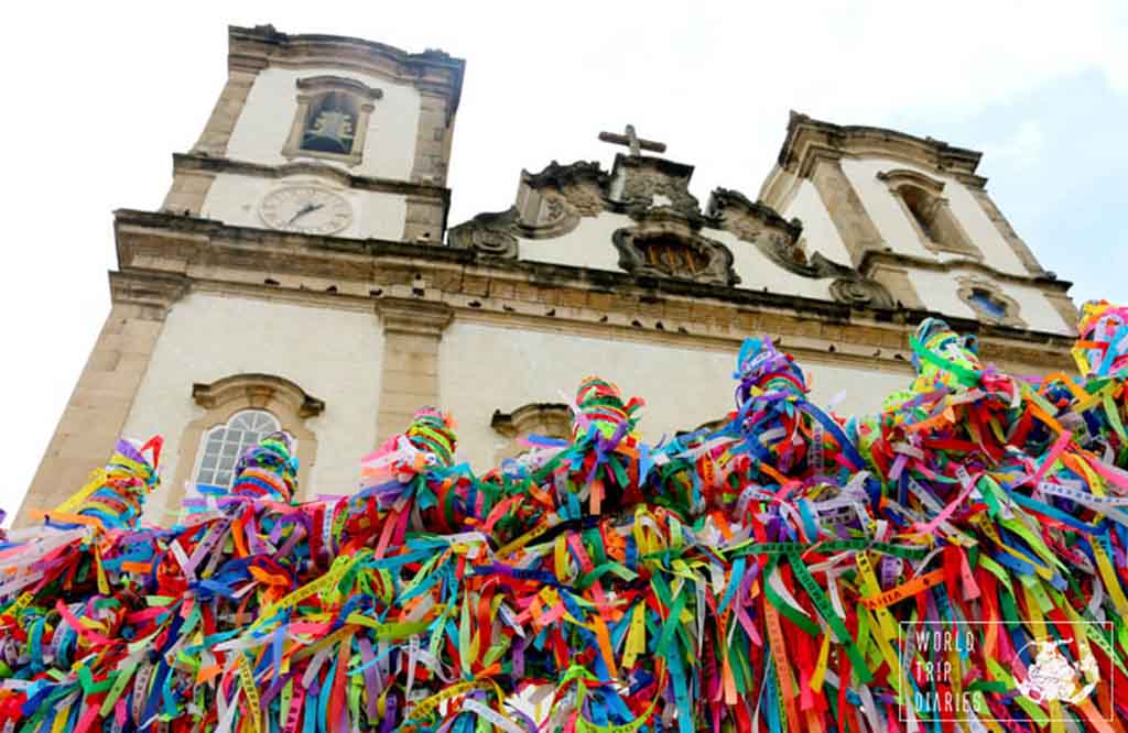 Facade of Bonfim Church in Salvador, Brazil.
