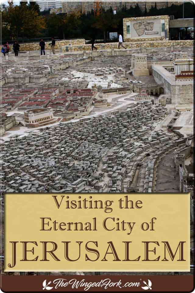 Pinterest image of Miniatures of the City of Jerusalem during different eras.