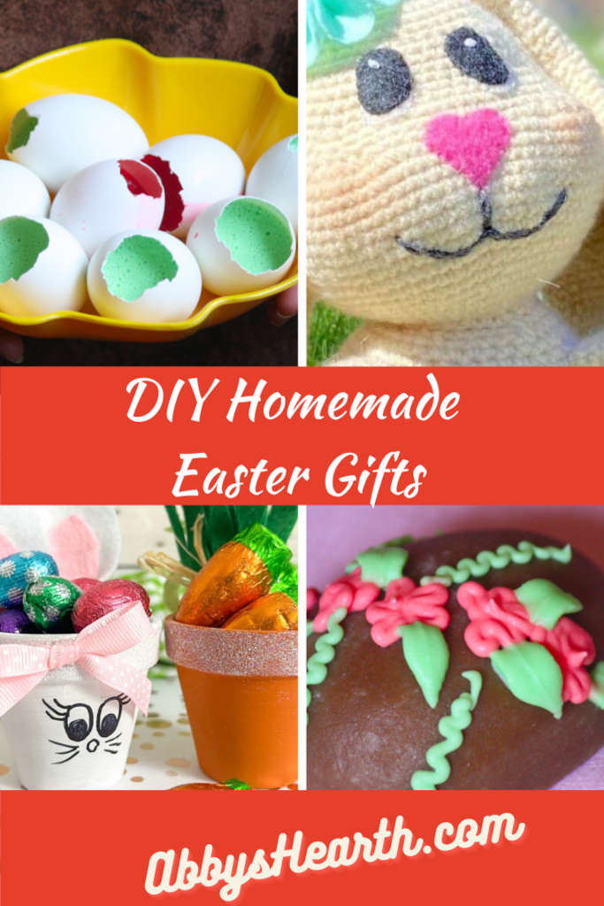 Pinterest image collage of DIY Homemade Easter gifts.