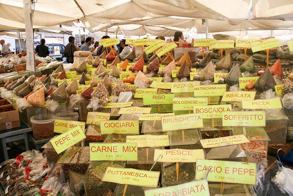Spice market in Italy.