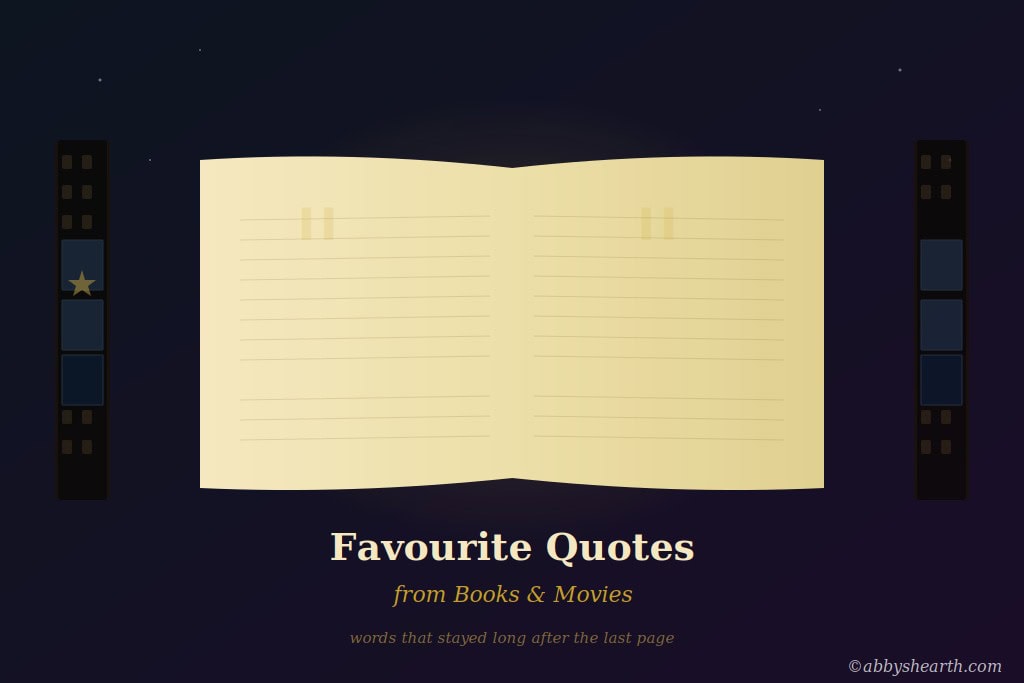 Image of book with text "Favorite Quotes from Books and Movies".