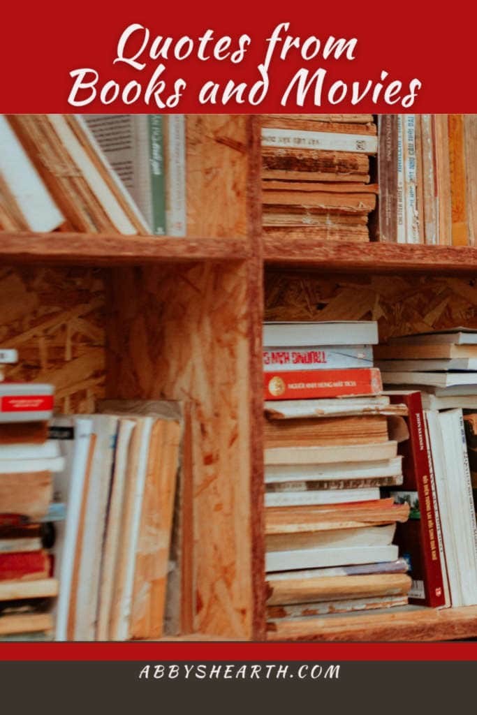 Stack of books on shelves.