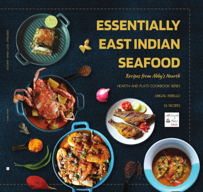 Front cover of the Essentially East Indian Seafood cookbook.