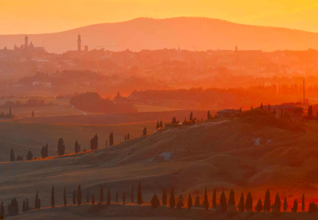 Sunset in Tuscany.