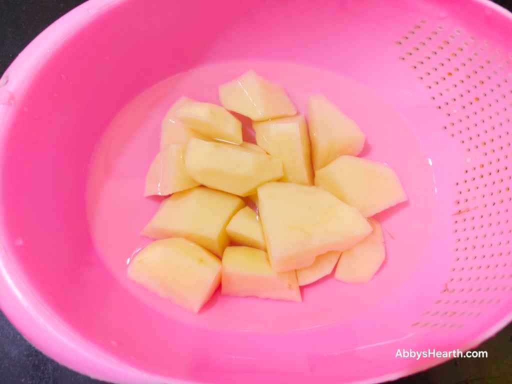 Cubed potatoes.