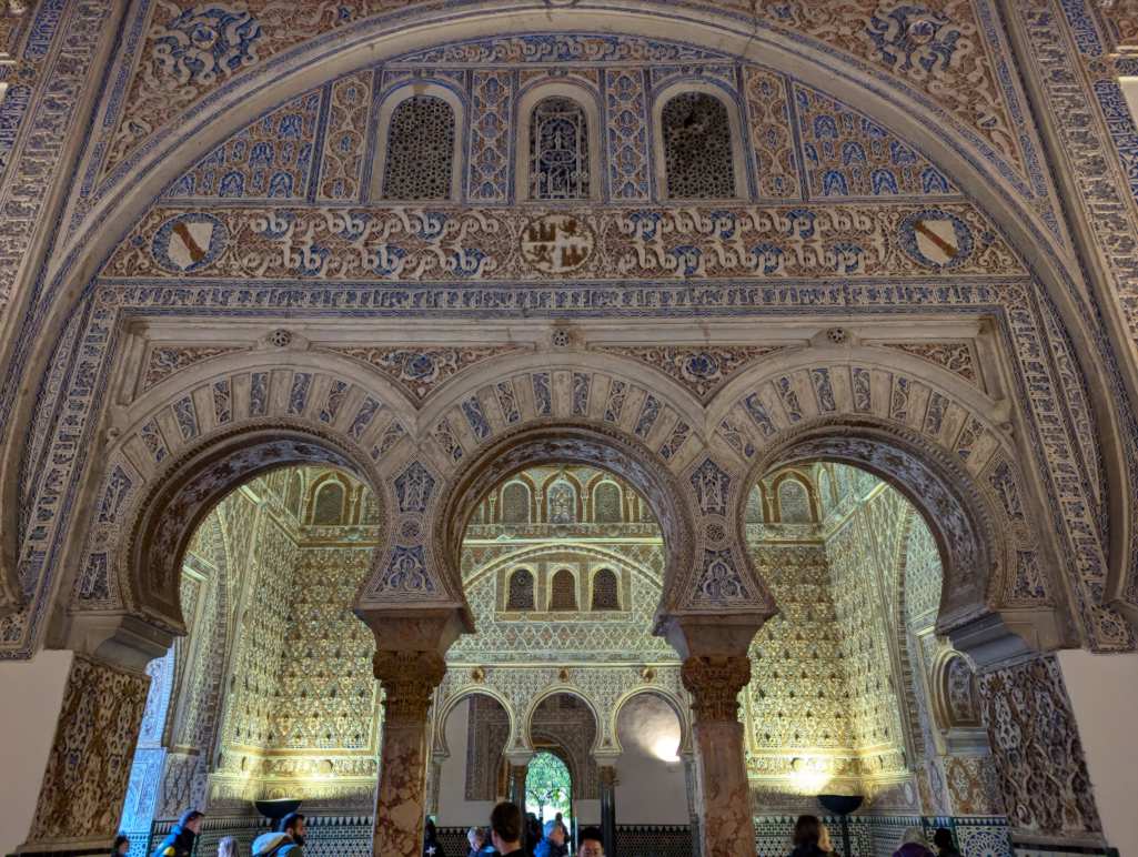 Islamic-style arches at Seville, Real Alcazar.