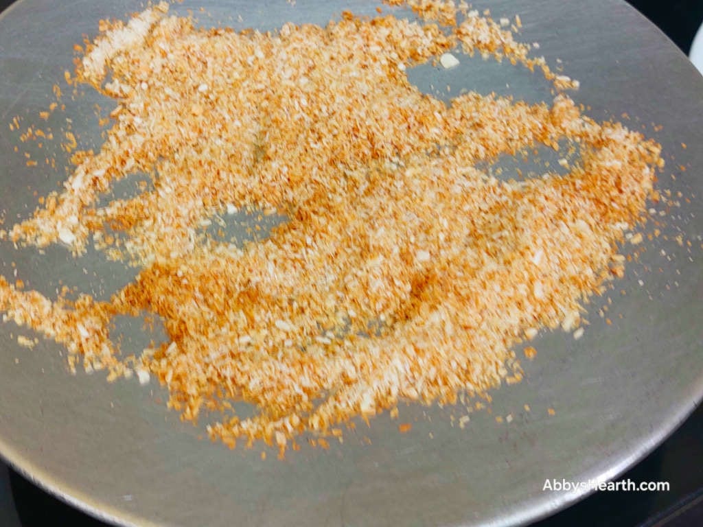 Roasted desicated coconut.