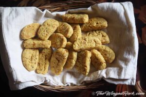 A basketfull of apple pie cookies.