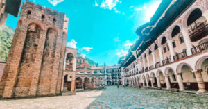 Panoramic view of the Rila Monastery.
