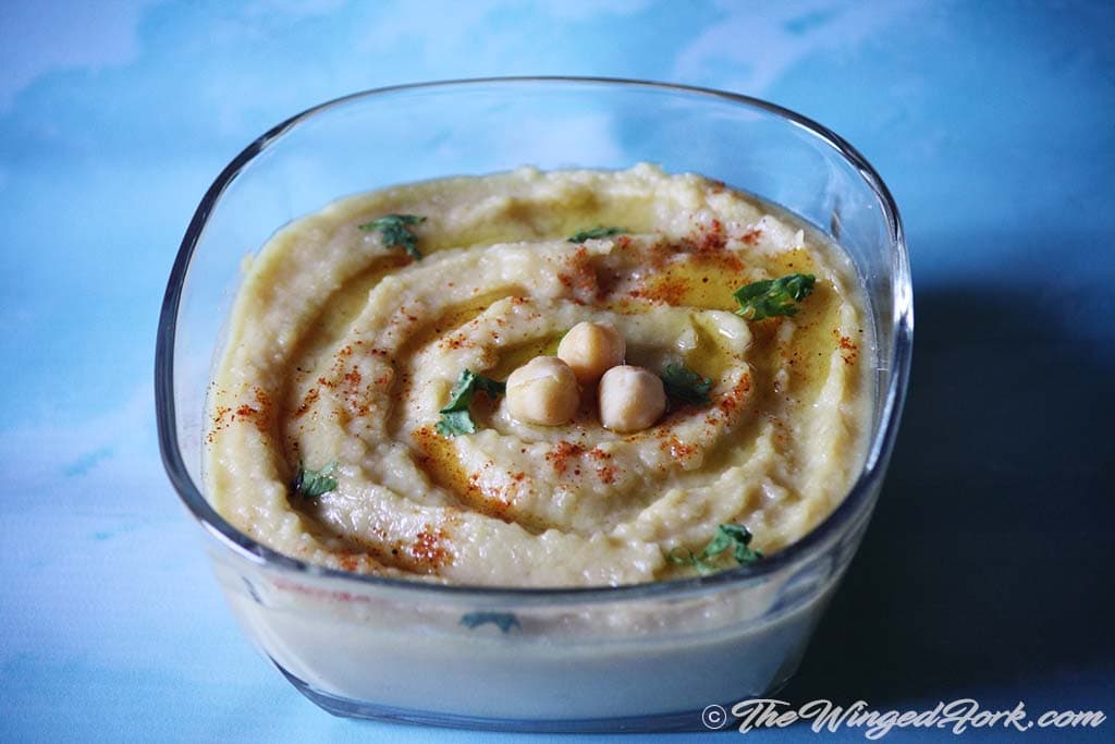 Hummus in a bowl.