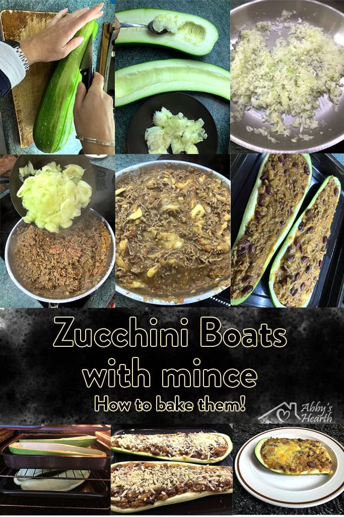 Pics of steps to cook the zucchini boats.