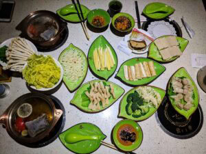 A hot pot mix of yuan yang in China.