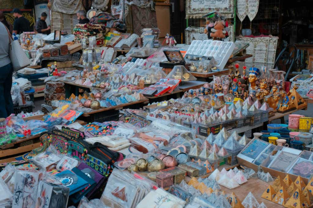 Egyptian market selling souvenirs.