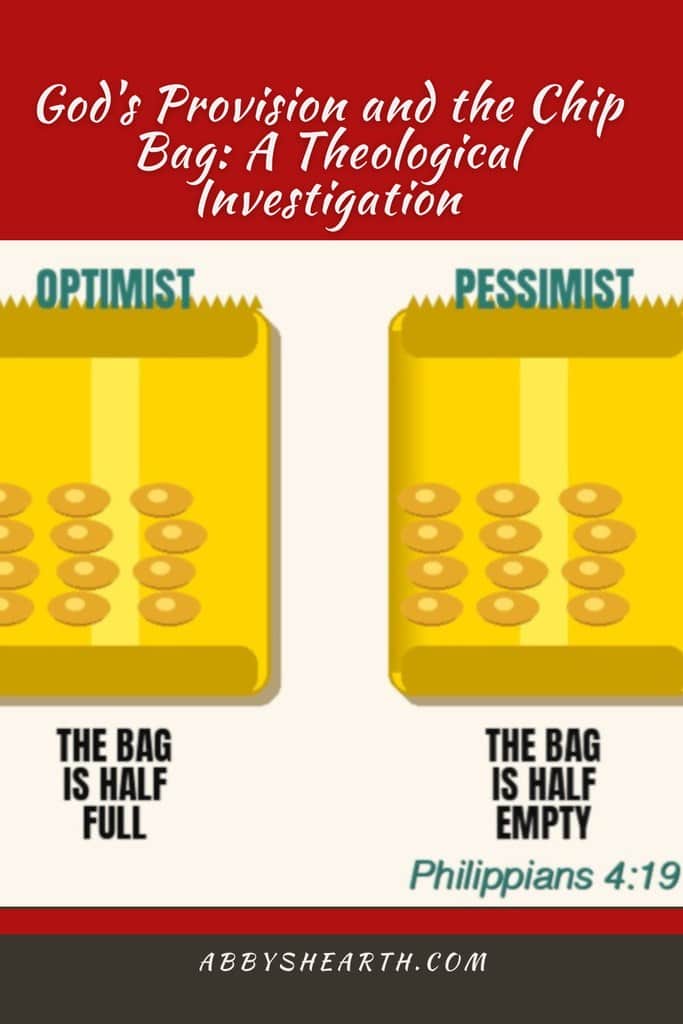 Optimist and pessimist bag of chips depicting God's provision.