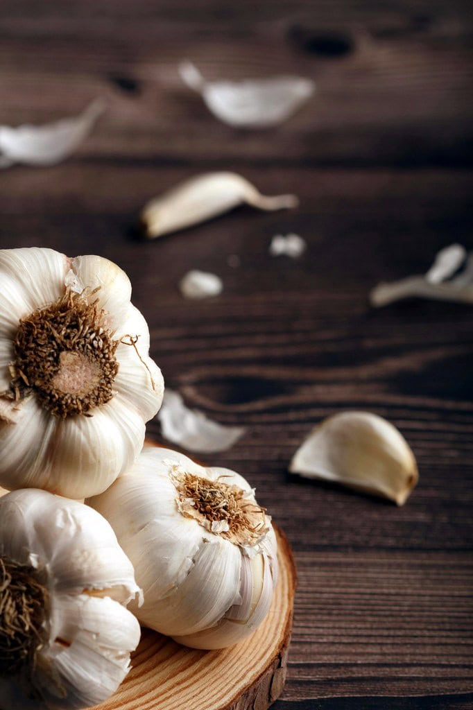 Bulbs of garlic.