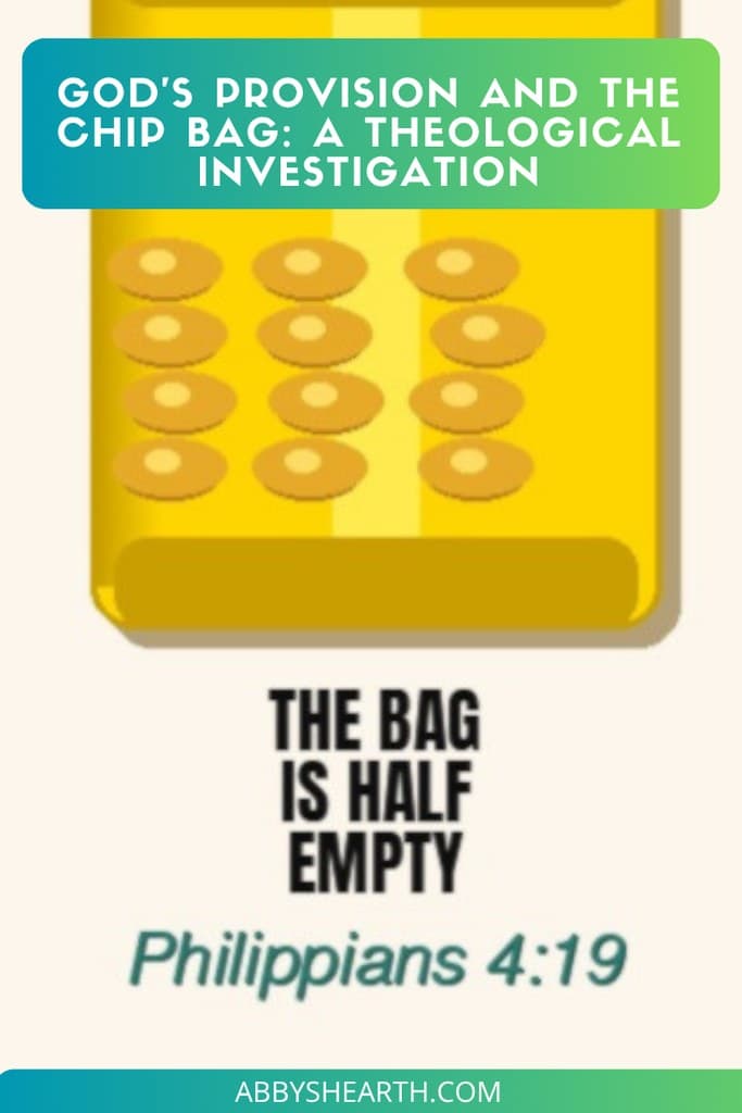 Half empty bag of chips depicting God's provision.