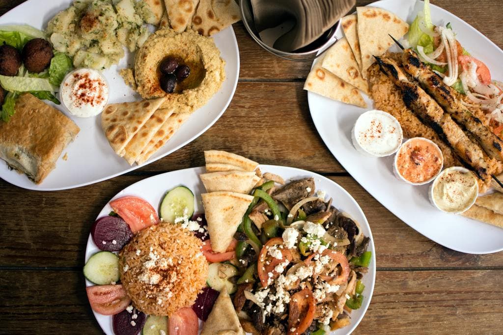Mediterranean food platter.