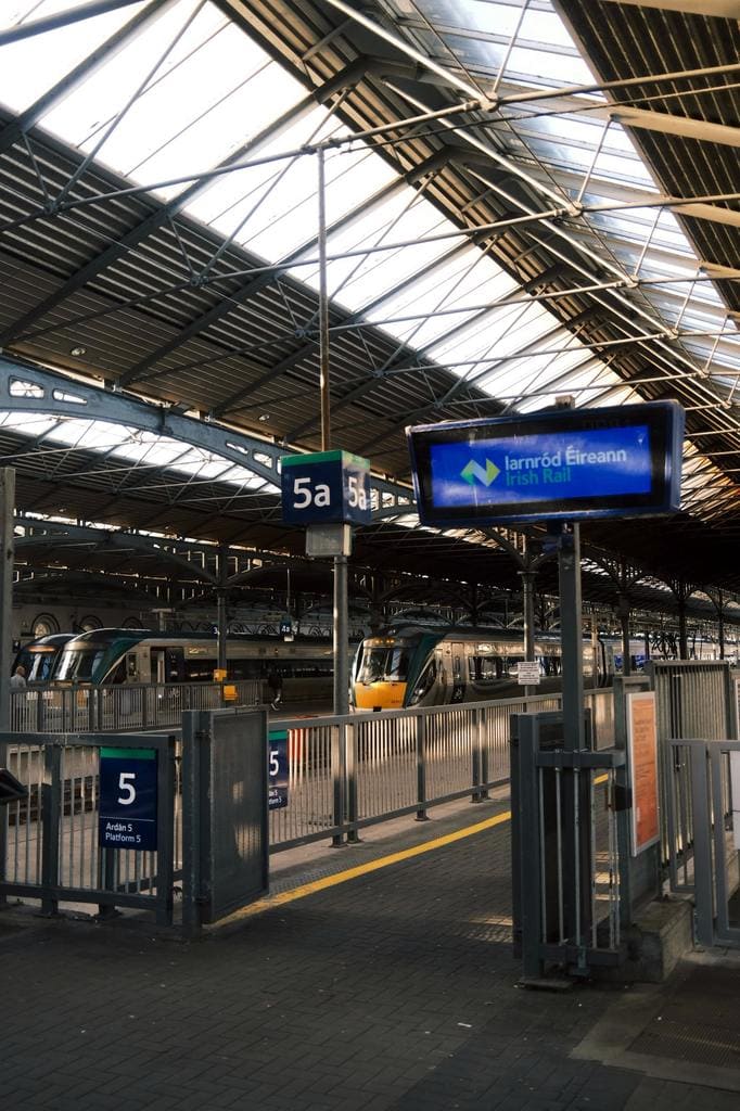 Inside Heusten Station in Dublin, Ireland.