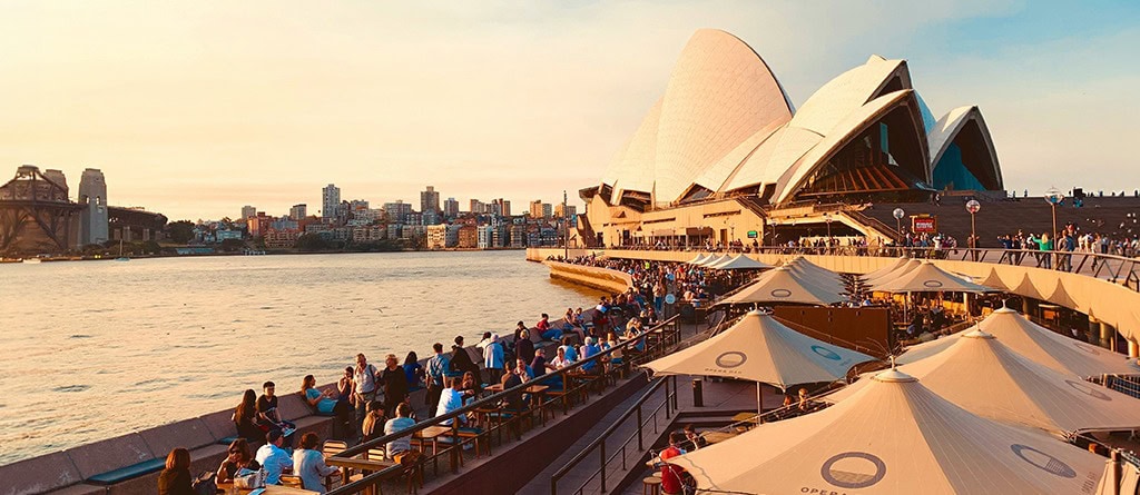 Opera Bar in Sydney featuring outdoor waterfront dining beside the Sydney Opera House with scenic harbour views.