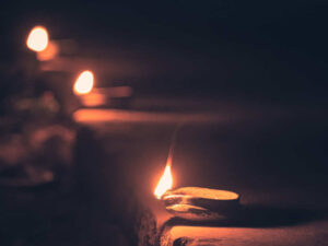 Earthen oil lamp for a post about end times humor for Christians.