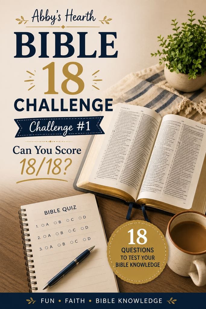 Bible 18 Challenge #1. Can You Score 18/18? Test your Bible knowledge with 18 fun questions and answers.