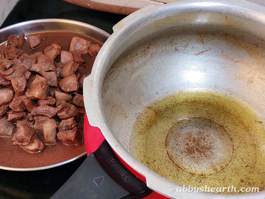 Add ghee to the same pot.