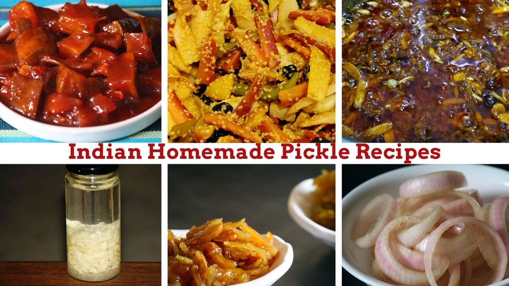 Different homemade Indian pickles.