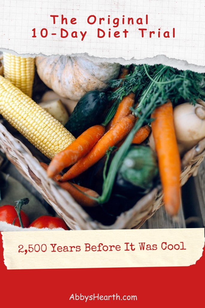 Fresh vegetables including carrots, corn, and greens for Daniel diet plan.