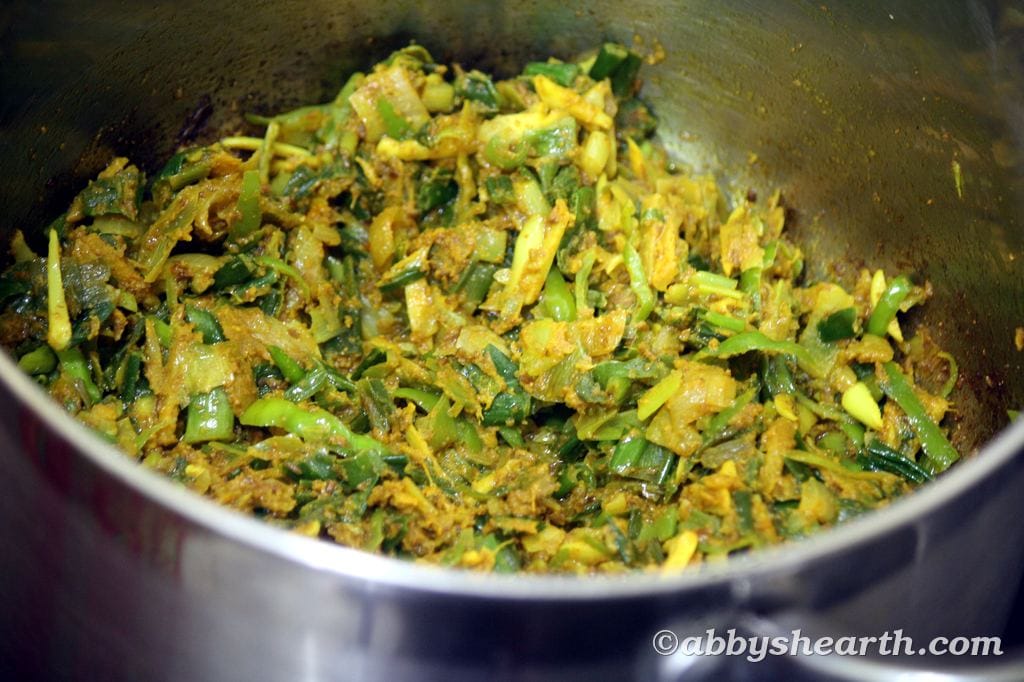 Fresh masala and spices cooked.