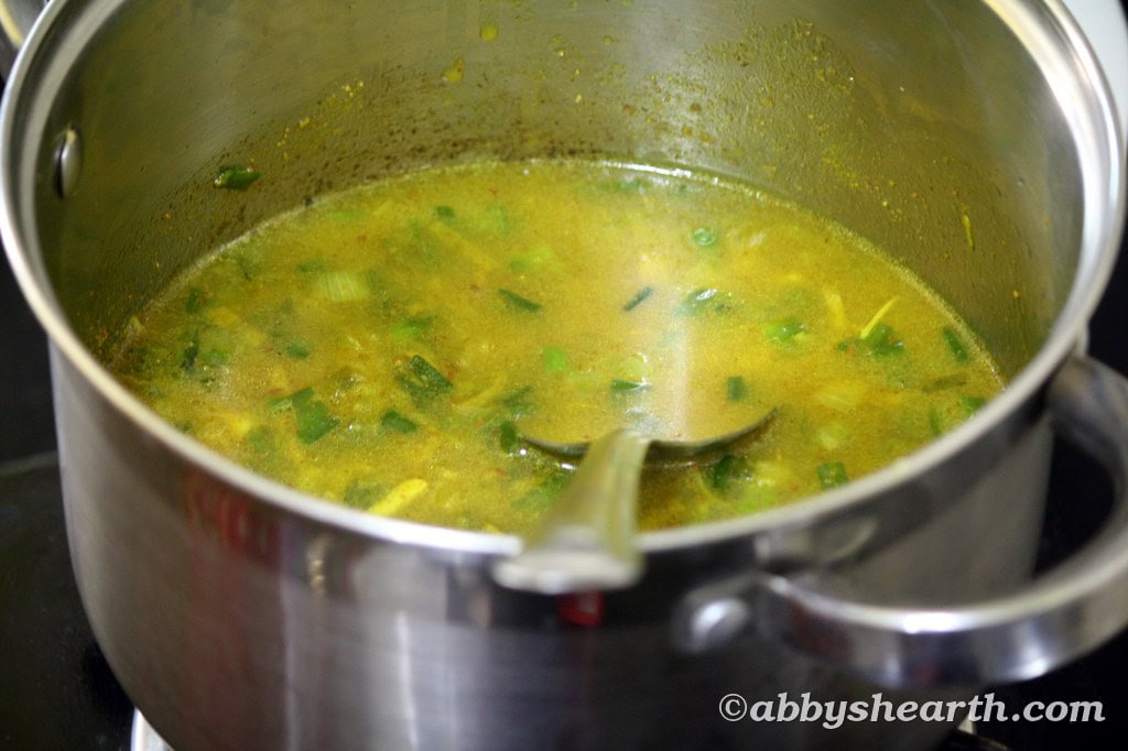 Green masala mixed with water.